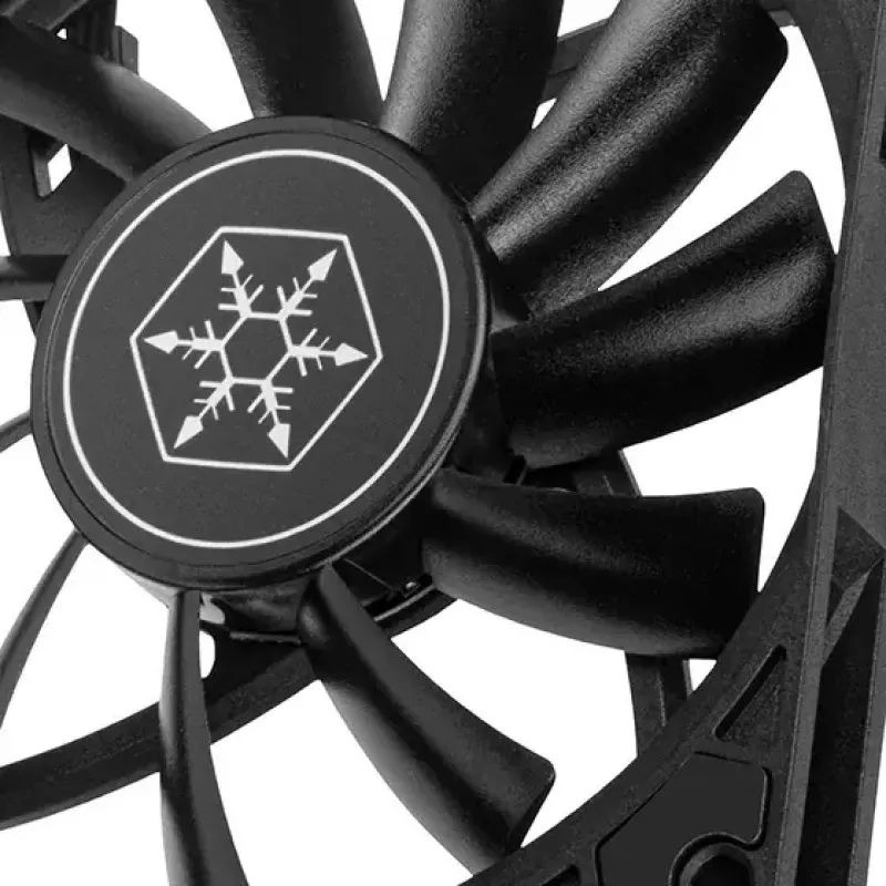 Ventilaator Silverstone Air Slimmer 90 9,2 cm must 500–2500 p/min hüdrauliline
