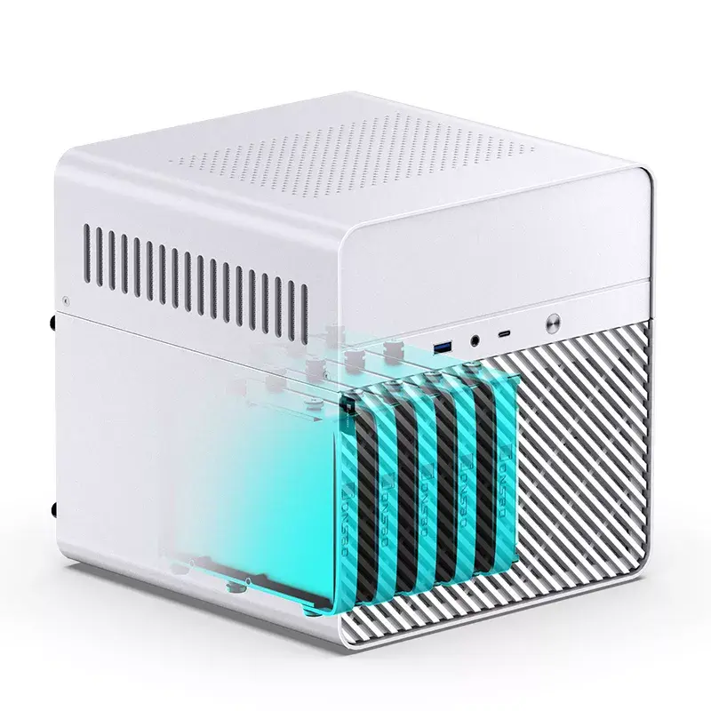 PC korpus Jonsbo N2 Cube Valge SFX 120mm ventilaatorid 2.5 3.5 HDD