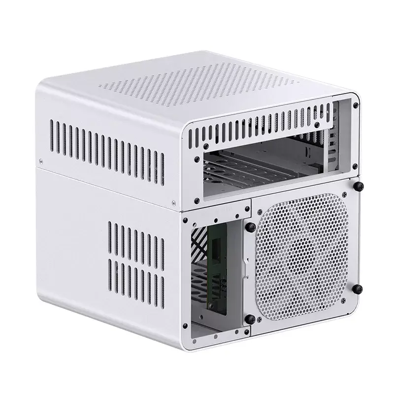 PC korpus Jonsbo N2 Cube Valge SFX 120mm ventilaatorid 2.5 3.5 HDD