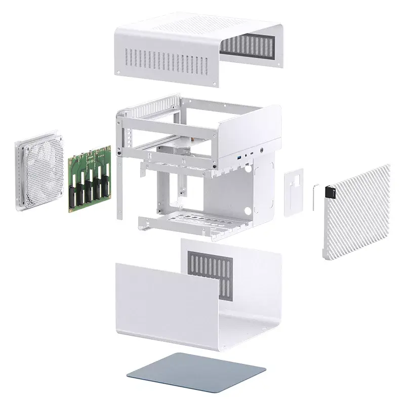 PC korpus Jonsbo N2 Cube Valge SFX 120mm ventilaatorid 2.5 3.5 HDD