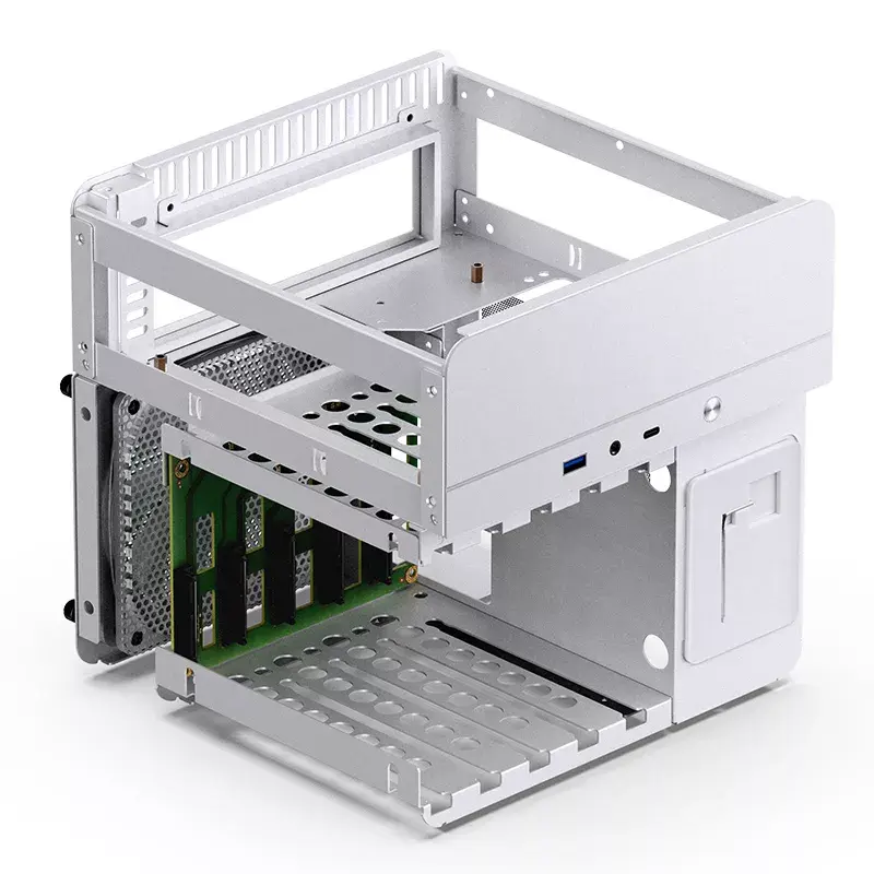 PC korpus Jonsbo N2 Cube Valge SFX 120mm ventilaatorid 2.5 3.5 HDD
