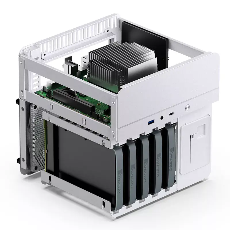 PC korpus Jonsbo N2 Cube Valge SFX 120mm ventilaatorid 2.5 3.5 HDD