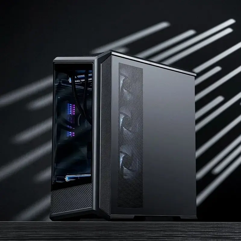 Arvutikorpus Jonsbo D400 Midi Tower ATX karastatud klaasiga - Must