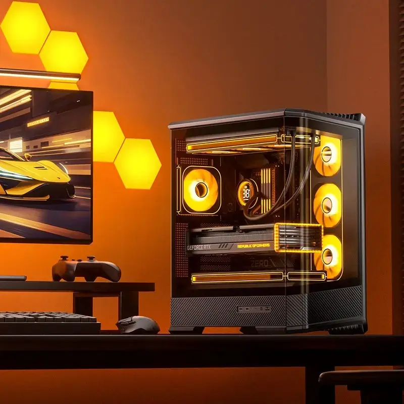 Arvutikorpus Jonsbo D400 Midi Tower ATX karastatud klaasiga - Must