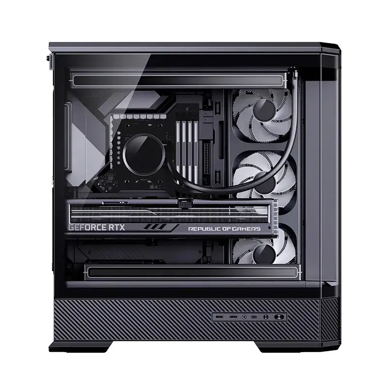 Arvutikorpus Jonsbo D400 Midi Tower ATX karastatud klaasiga - Must