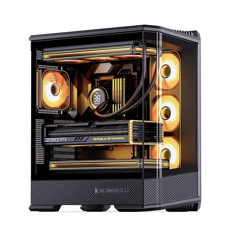 Arvutikorpus Jonsbo D400 Midi Tower ATX karastatud klaasiga - Must