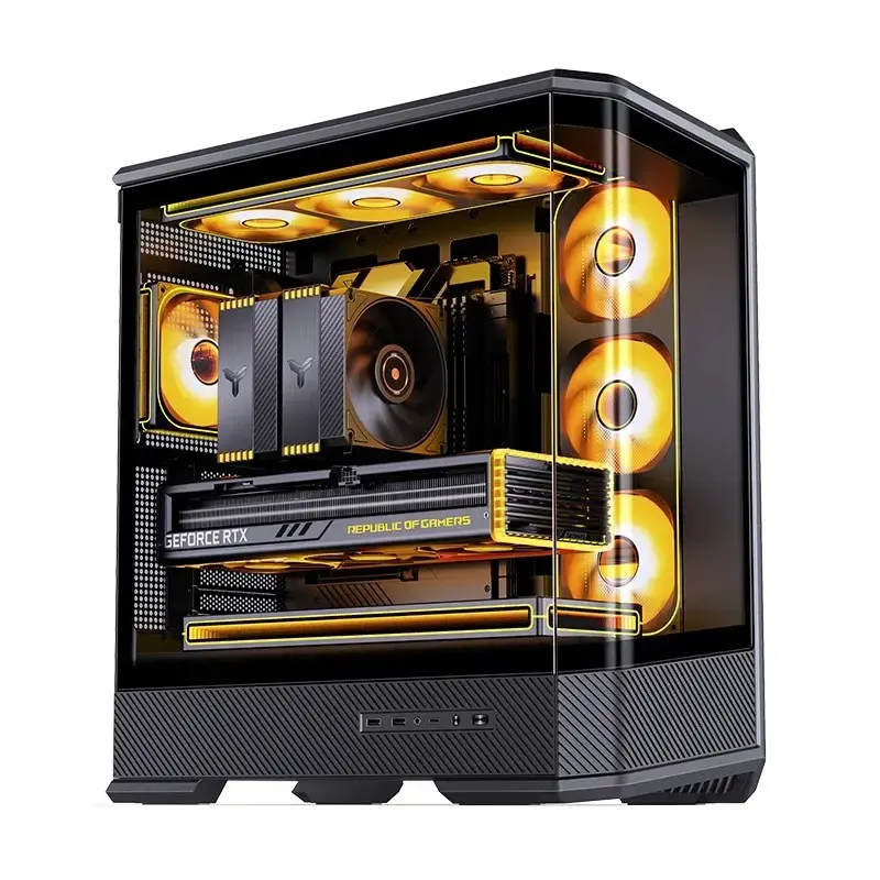 Arvutikorpus Jonsbo D400 Midi Tower ATX karastatud klaasiga - Must