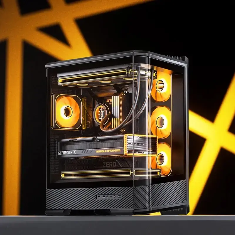 Arvutikorpus Jonsbo D400 Midi Tower ATX karastatud klaasiga - Must