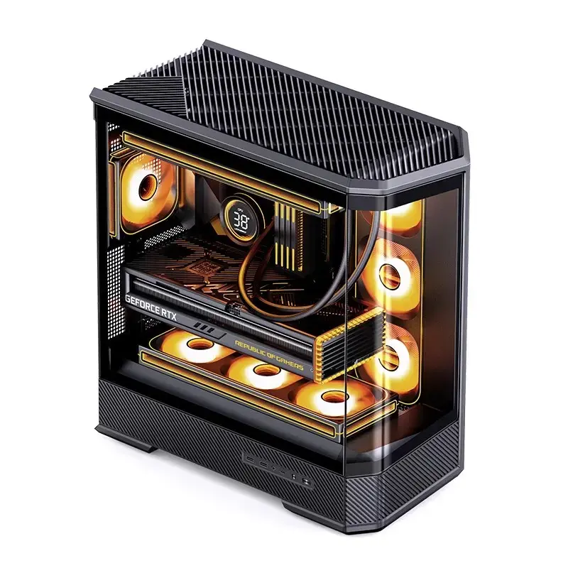 Arvutikorpus Jonsbo D400 Midi Tower ATX karastatud klaasiga - Must