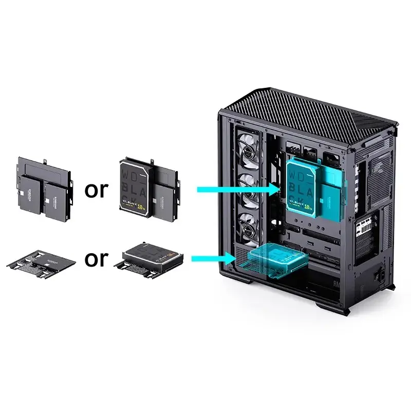 Arvutikorpus Jonsbo D400 Midi Tower ATX karastatud klaasiga - Must