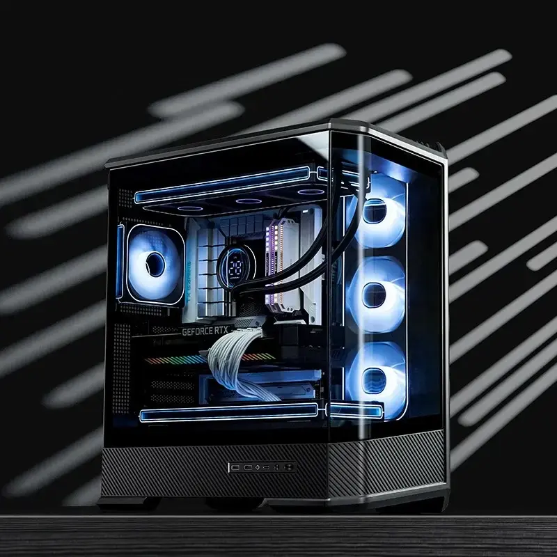 Arvutikorpus Jonsbo D400 Midi Tower ATX karastatud klaasiga - Must