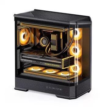 Arvutikorpus Jonsbo D400 Midi Tower ATX karastatud klaasiga - Must