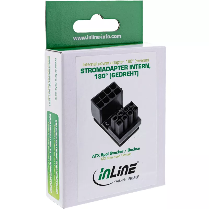 InLine sisemine toiteadapter, 180° ATX 8pin isane / emane (tagurpidi)