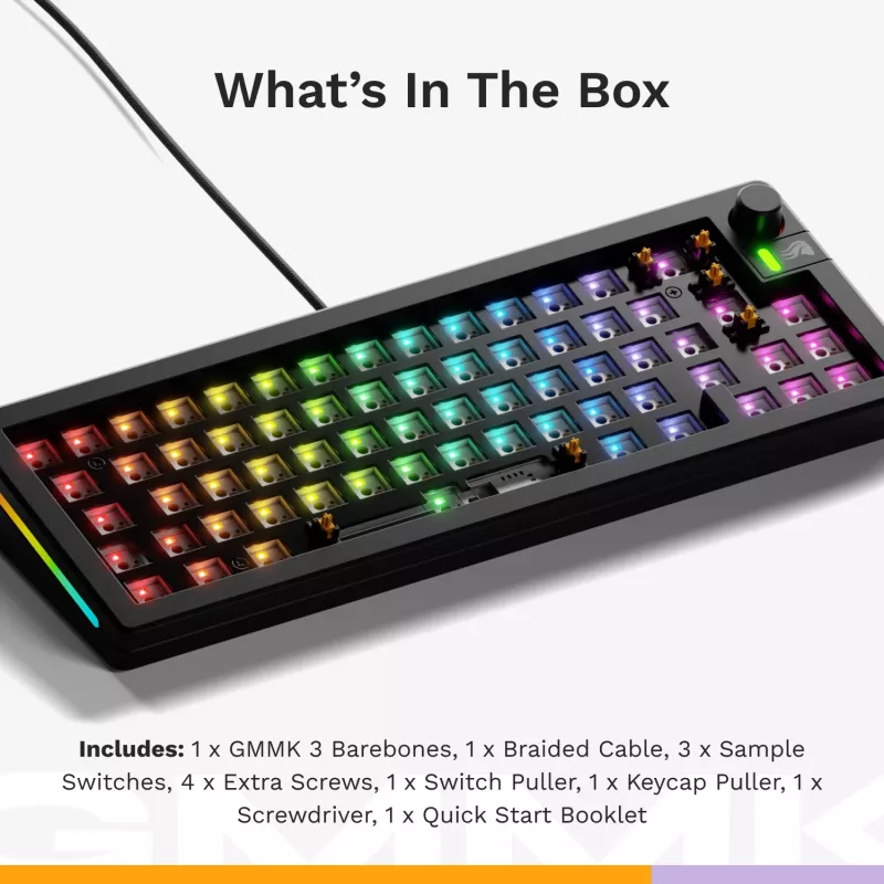 Glorious Gaming GMMK 3 65% Barebones Wired Must - ISO