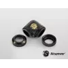 Survepainutus BitsPower Carbon Must BP-CBE90DML — messingist 90° liitmik, süsinikmust viimistlus, 1 tk