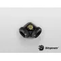 Survepainutus BitsPower Carbon Must BP-CBE90DML — messingist 90° liitmik, süsinikmust viimistlus, 1 tk