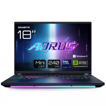 GIGABYTE AORUS MASTER 18 BYHC5DED65SP sülearvuti Intel Core Ultra 9 275HX 45,7 cm (18 tolli) WQXGA 32 GB DDR5-SDRAM 2 TB SSD NVIDIA GeForce RTX 5080 Wi-Fi 7 (802.11be) Windows 11 Pro Saksa must