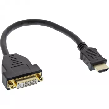 InLine HDMI-DVI adapter, HDMI A-pistik / DVI emane, 0,2 m