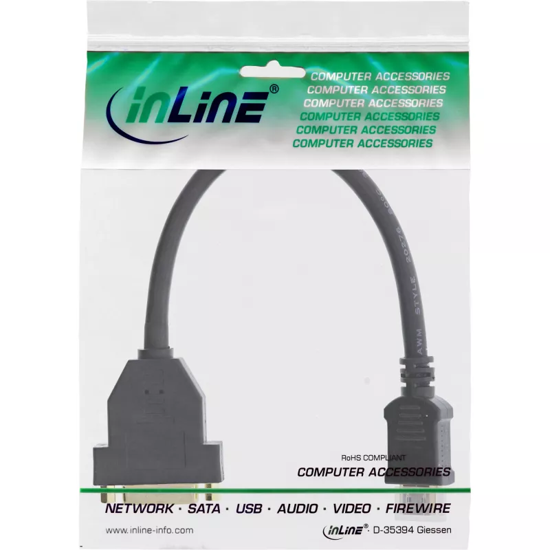 InLine HDMI-DVI adapter, HDMI A-pistik / DVI emane, 0,2 m