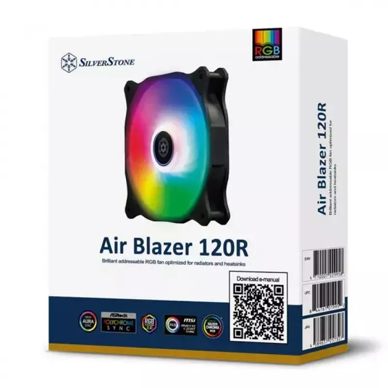 Ventilaator Silverstone Air Blazer 120R 12 cm Must Läbipaistev Hüdrauliline Laager