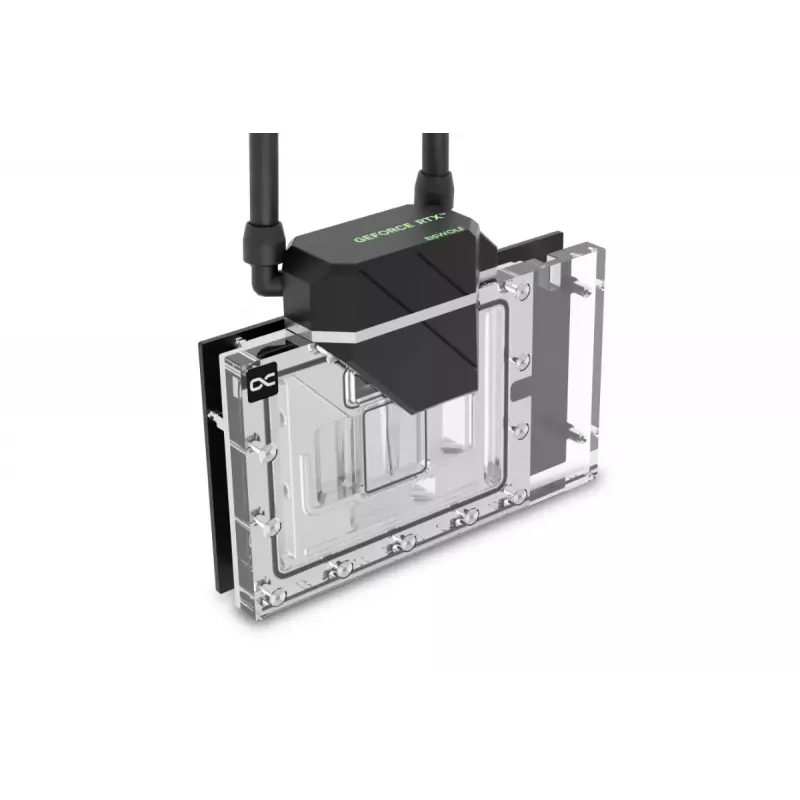 Alphacool Eiswolf 2 AIO 360 mm GPU jahuti RTX 4090 Founders Editionile tagumise plaadiga