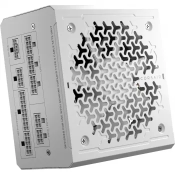Toiteplokk CORSAIR RMe Series RM1000e — 1000 W, ATX 3.1, 80 PLUS Gold, täismodulaarne, valge, 120 mm ventilaator