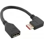 InLine DisplayPort 1.4 adapterkaabel M/F, 8K4K, nurgaga right, Must/gold