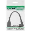 InLine DisplayPort 1.4 adapterkaabel M/F, 8K4K, nurgaga right, Must/gold