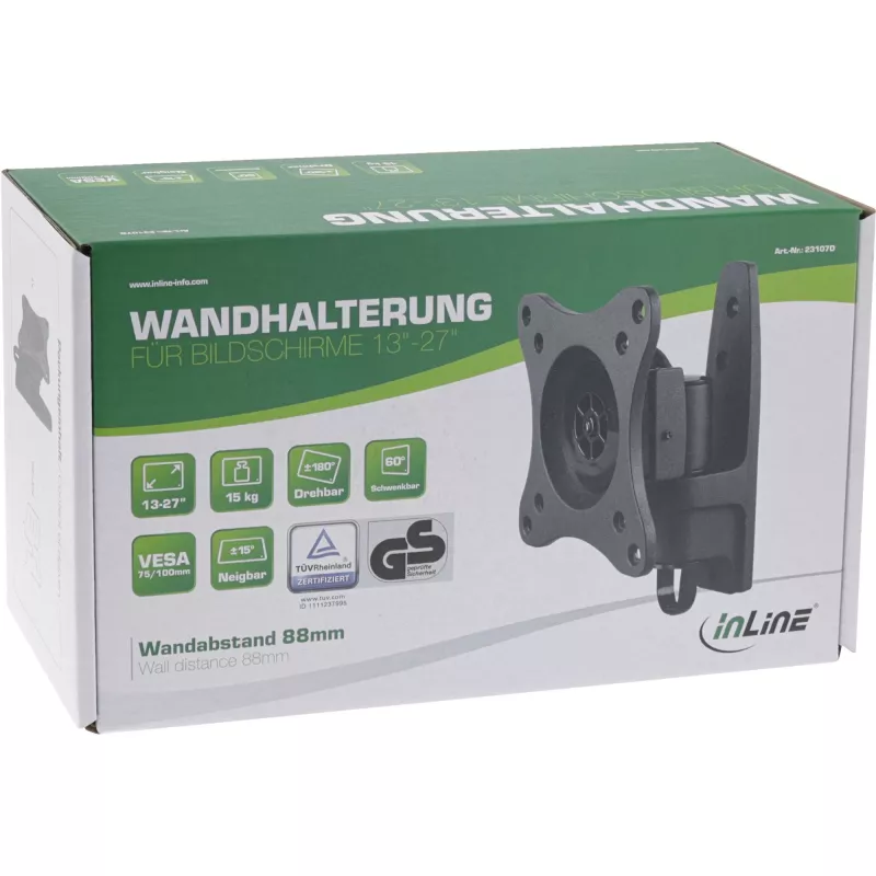InLine seinakinnitus, monitoridele kuni 69 cm (27 tolli), maks. 15 kg
