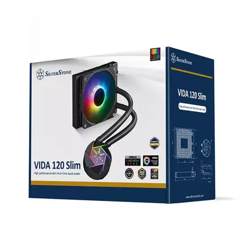 Vedelikjahutuskomplekt Silverstone VIDA 120 õhuke 12 cm Must 300-1800 p/min