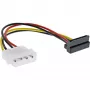 InLine SATA toiteadapteri kaabel 1x 4pin emane / 15pin SATA ülespoole nurga all 29670X