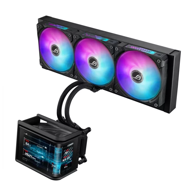 Kõik-ühes vedelikjahuti ASUS ROG Ryuo IV SLC 360 ARGB — 120 mm ventilaatorid, 360 mm radiaator, must