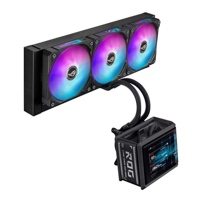 Kõik-ühes vedelikjahuti ASUS ROG Ryuo IV SLC 360 ARGB — 120 mm ventilaatorid, 360 mm radiaator, must