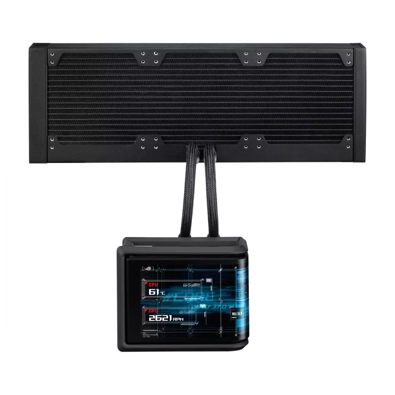 Kõik-ühes vedelikjahuti ASUS ROG Ryuo IV SLC 360 ARGB — 120 mm ventilaatorid, 360 mm radiaator, must