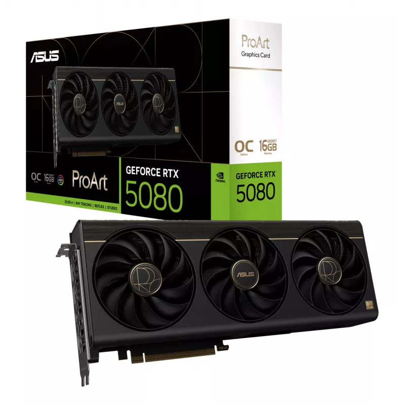 Videokaart ASUS GeForce RTX 5080 16 GB GDDR7 PCIe 5.0, 256-bit, OC, 3x ventilaatorit, 304 mm