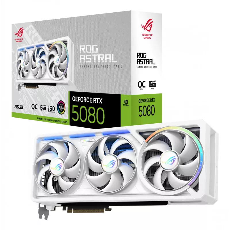 ASUS ROG Astral RTX5080-O16G-Valge NVIDIA GeForce RTX 5080 16 GB GDDR7