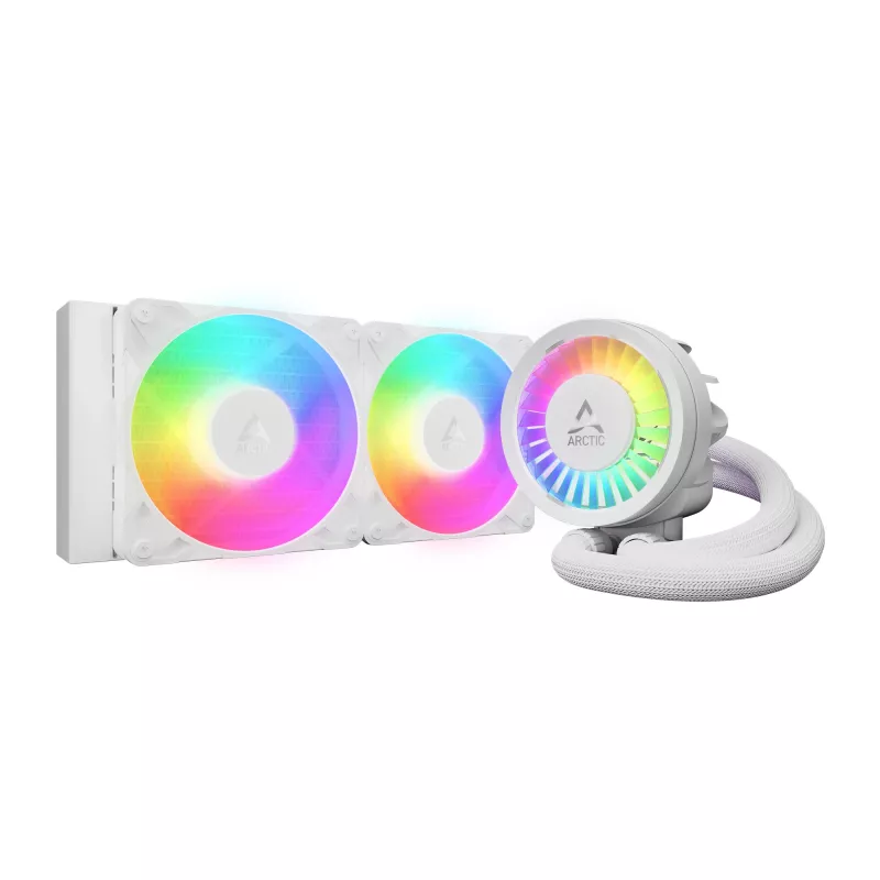 Kõik-ühes vedelik-CPU jahuti Arctic Liquid Freezer III Pro 240 A-RGB — 240 mm, 120 mm ventilaatorid, valge, LGA1700/AM4/AM5 ühilduv