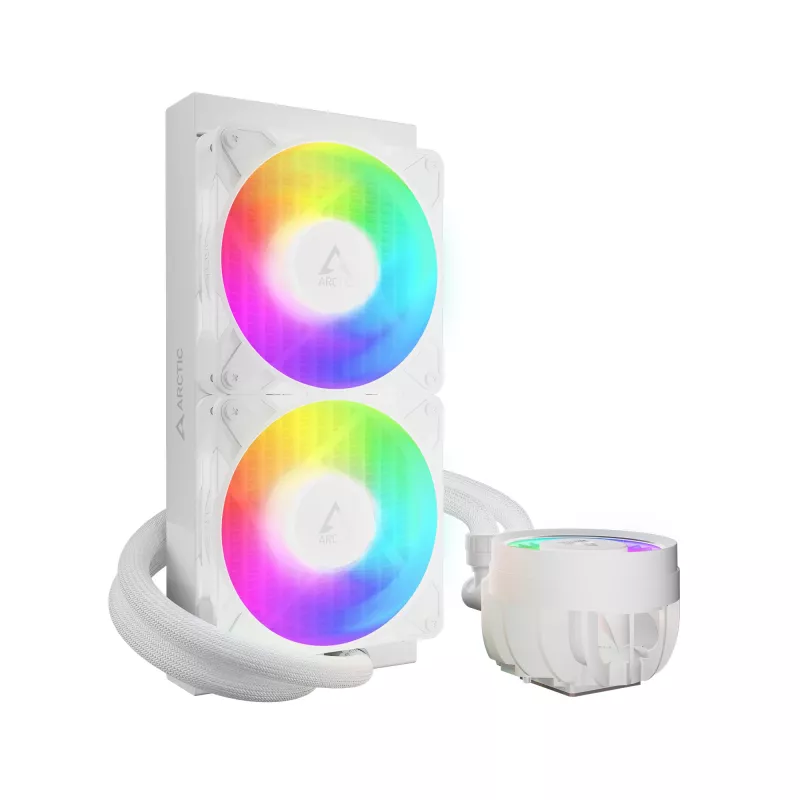 Kõik-ühes vedelik-CPU jahuti Arctic Liquid Freezer III Pro 240 A-RGB — 240 mm, 120 mm ventilaatorid, valge, LGA1700/AM4/AM5 ühilduv