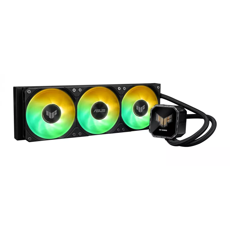 Mitmikvedelikjahutus ASUS TUF Gaming LC III 360 ARGB LCD — 360 mm radiaator, 3x 120 mm ventilaatorit, Socket AM5/AM4/LGA1700/LGA1200, Must