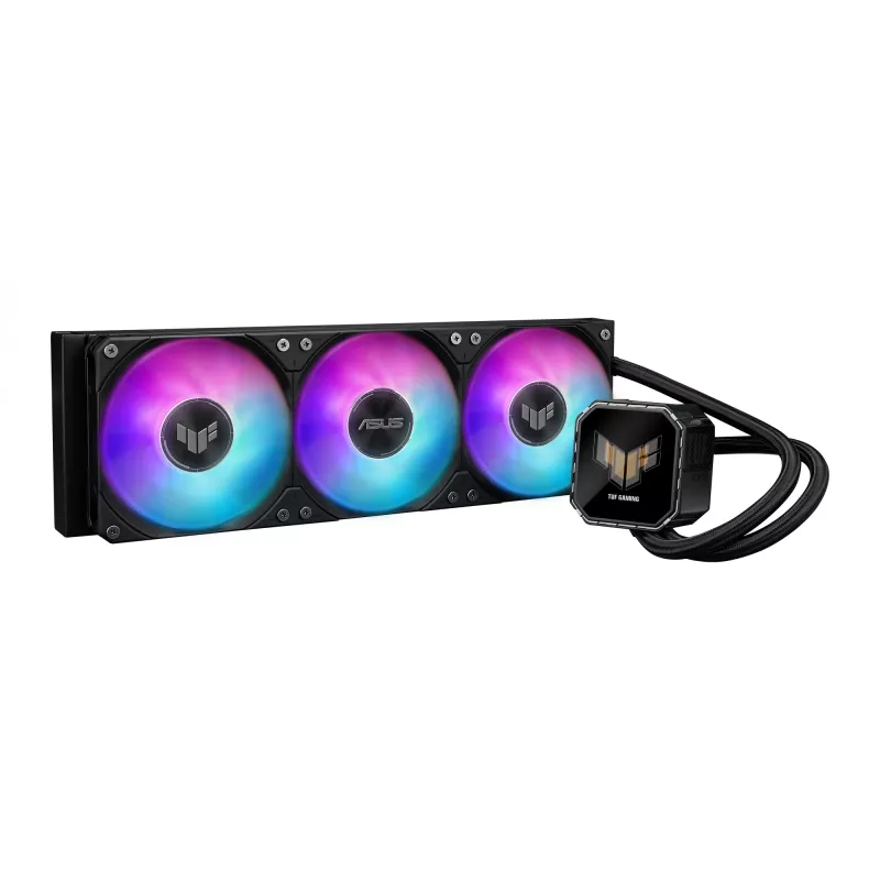 Mitmikvedelikjahutus ASUS TUF Gaming LC III 360 ARGB LCD — 360 mm radiaator, 3x 120 mm ventilaatorit, Socket AM5/AM4/LGA1700/LGA1200, Must