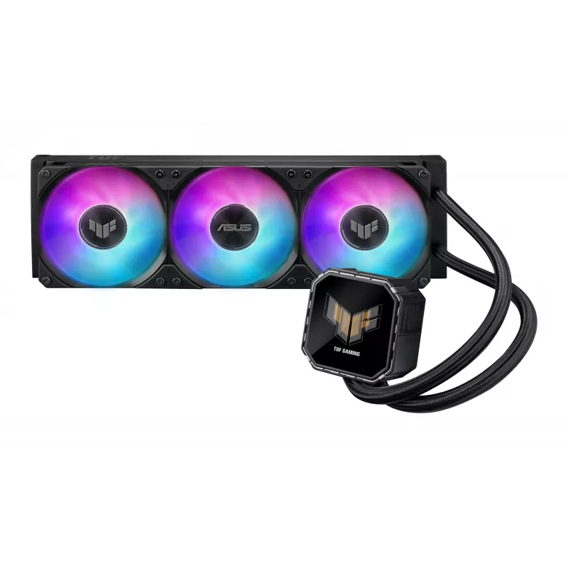 Mitmikvedelikjahutus ASUS TUF Gaming LC III 360 ARGB LCD — 360 mm radiaator, 3x 120 mm ventilaatorit, Socket AM5/AM4/LGA1700/LGA1200, Must