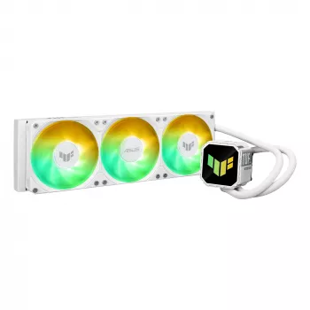 Kõik-ühes vedelikjahuti ASUS TUF Gaming LC III 360 ARGB Valge Edition — 360 mm, 120 mm ventilaatorid, LGA1700/1200, AM4/AM5 tugi