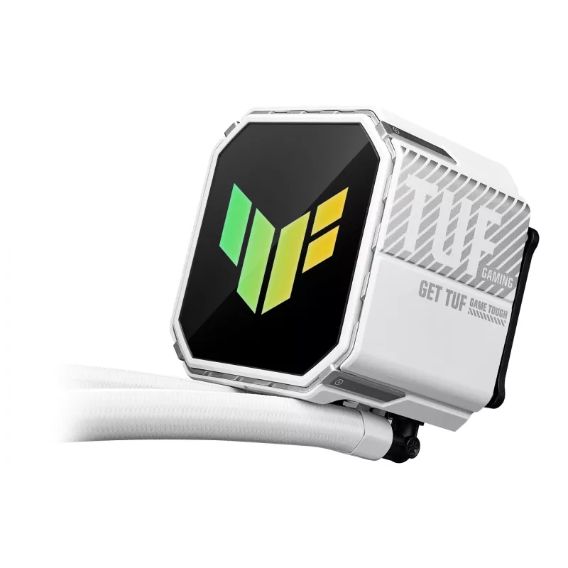 Kõik-ühes vedelikjahuti ASUS TUF Gaming LC III 360 ARGB Valge Edition — 360 mm, 120 mm ventilaatorid, LGA1700/1200, AM4/AM5 tugi