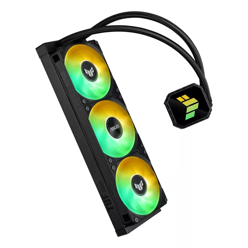 Vedelikjahutuse komplekt ASUS TUF GAMING LC III 360 ARGB — 120 mm ventilaatorid, toetab AM4/LGA1200/LGA1700/AM5, Must