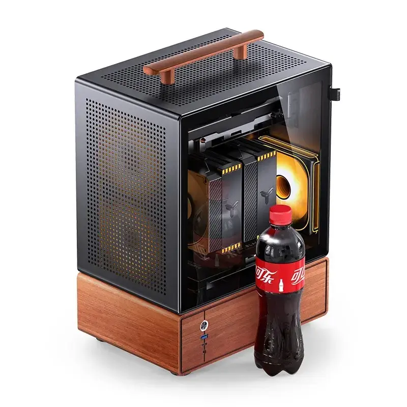 PC-korpus Jonsbo T7 Midi-Tower mATX karastatud klaas must
