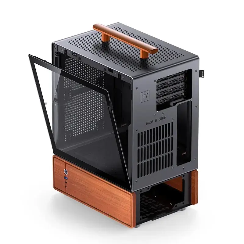 PC-korpus Jonsbo T7 Midi-Tower mATX karastatud klaas must
