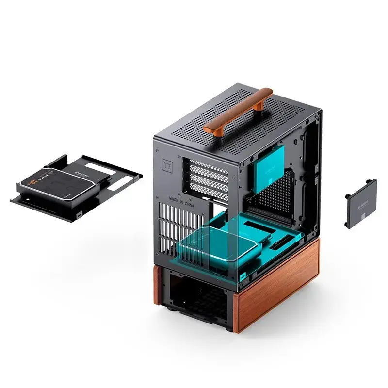 PC-korpus Jonsbo T7 Midi-Tower mATX karastatud klaas must