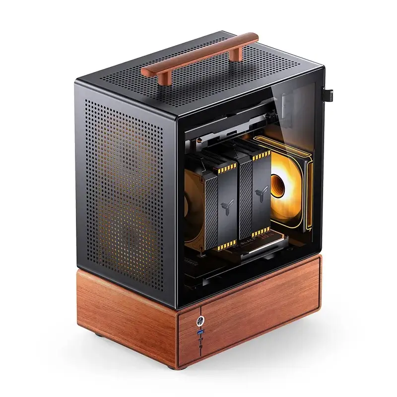 PC-korpus Jonsbo T7 Midi-Tower mATX karastatud klaas must