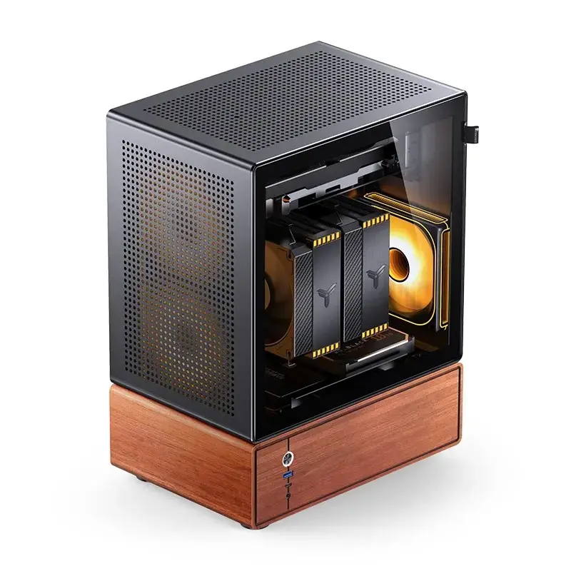 PC-korpus Jonsbo T7 Midi-Tower mATX karastatud klaas must