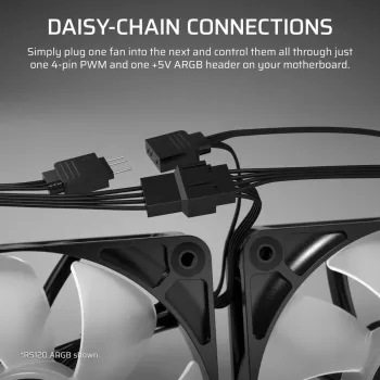 Jahutusventilaator CORSAIR RS120-R ARGB 120mm 3-pack, 120 mm, ARGB valgustus, 3 ventilaatorit